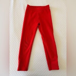 Janie and Jack red ponte pull on pant with button detail